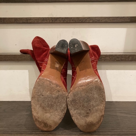 Burgundy suede Marc Jacobs tall boots - Picture 9 of 14